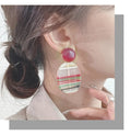 African Ethnic Style Long Striped Earrings - EveryWares