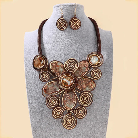 African Fashion Necklaces Earrings Jewelry Set - EveryWares