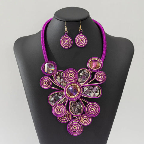 African Fashion Necklaces Earrings Jewelry Set - EveryWares