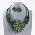 African Flower Necklace and Earrings Jewelry Sets - EveryWares