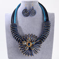 African Flower Necklace and Earrings Jewelry Sets - EveryWares