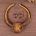 African Flower Necklace and Earrings Jewelry Sets - EveryWares