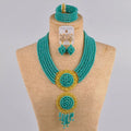 African Jewelry Set Aqua Blue Crystal Nigeria - EveryWares