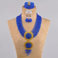 African Jewelry Set Aqua Blue Crystal Nigeria - EveryWares