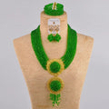 African Jewelry Set Aqua Blue Crystal Nigeria - EveryWares