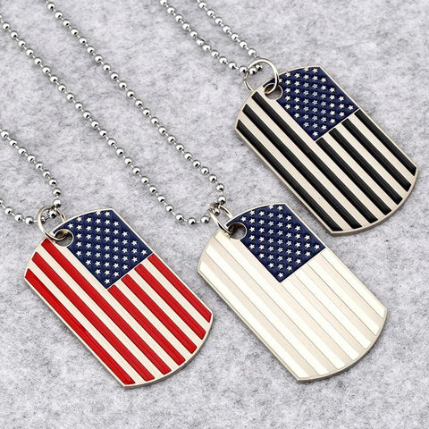 American flag Pendant Necklaces Army Military card Charm - EveryWares