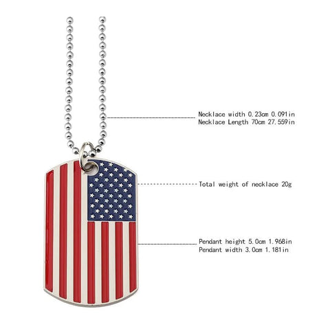 American flag Pendant Necklaces Army Military card Charm - EveryWares