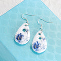 Antique Porcelain Print Water Drop Earrings - EveryWares