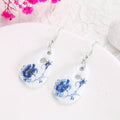 Antique Porcelain Print Water Drop Earrings - EveryWares