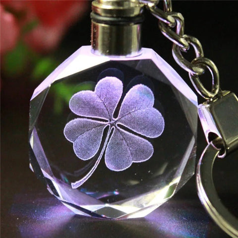 Artificial Crystal Rose Heart Keychain LED - EveryWares