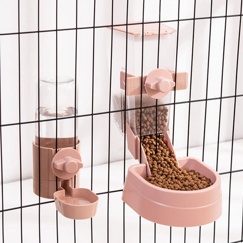 Automatic Pet Bowls Cage Hanging Feeder Pet Water Bottle Food Container Dispenser Bowl For Puppy Cats Rabbit Pet Feeding Product - EveryWares