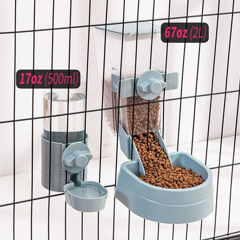 Automatic Pet Bowls Cage Hanging Feeder Pet Water Bottle Food Container Dispenser Bowl For Puppy Cats Rabbit Pet Feeding Product - EveryWares