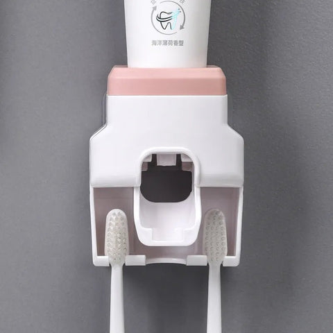 Automatic Toothpaste Dispenser Toothpaste Squeezer Toothbrush Holder - EveryWares