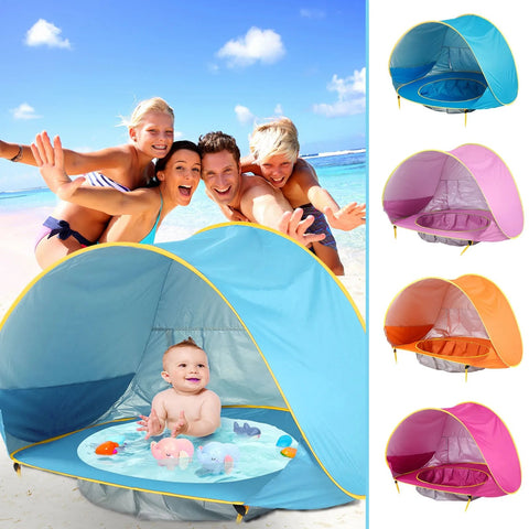 Baby Beach Tent Waterproof Pop Up sun Awning Tent with Pool - EveryWares