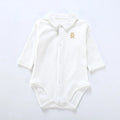 Baby clothes 100% cotton bodysuit 0 - 3Y fashion one piece newborn outfit boy long sleeve polo collar jumpsuit white - EveryWares