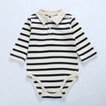 Baby clothes 100% cotton bodysuit 0 - 3Y fashion one piece newborn outfit boy long sleeve polo collar jumpsuit white - EveryWares