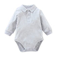 Baby clothes 100% cotton bodysuit 0 - 3Y fashion one piece newborn outfit boy long sleeve polo collar jumpsuit white - EveryWares