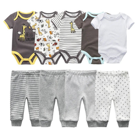 Baby clothes bodysuits and pants outfits toddler baby clothing cotton infant romper sets - EveryWares