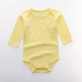 Baby Clothes Solid Color Romper Newborn Long Sleeve 100% Cotton Jumpsuit - EveryWares