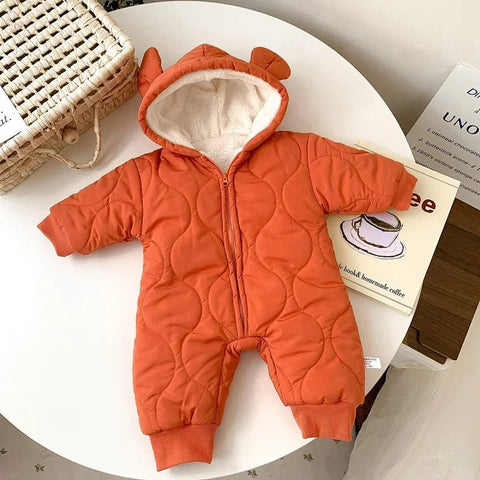 Baby clothes warm and thick one - piece cotton clothes plus velvet romper winter - EveryWares