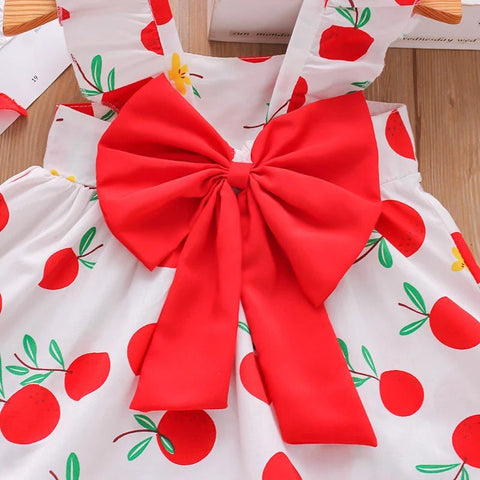 Baby Girl Dress Fruit Print Cotton Fashion Dress Summer New Comfortable Breathable Clothes - EveryWares