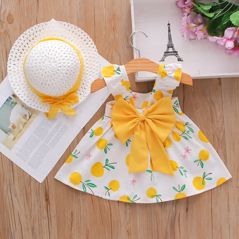 Baby Girl Dress Fruit Print Cotton Fashion Dress Summer New Comfortable Breathable Clothes - EveryWares