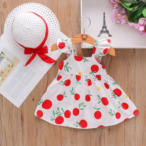 Baby Girl Dress Fruit Print Cotton Fashion Dress Summer New Comfortable Breathable Clothes - EveryWares