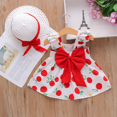 Baby Girl Dress Fruit Print Cotton Fashion Dress Summer New Comfortable Breathable Clothes - EveryWares