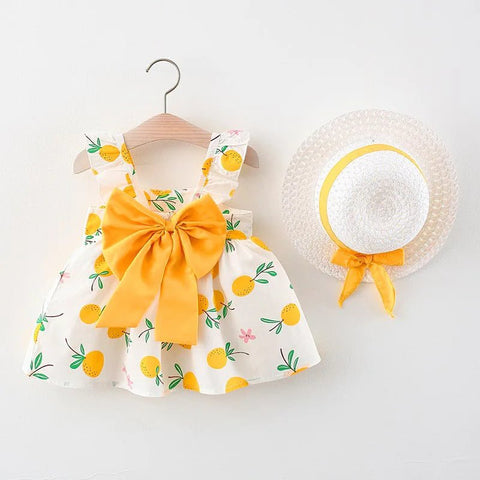 Baby Girl Dress Fruit Print Cotton Fashion Dress Summer New Comfortable Breathable Clothes - EveryWares