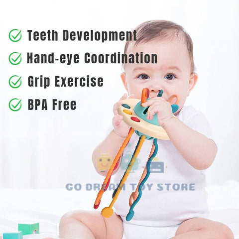 Baby Montessori Sensory Development Educational Toys Pull String Finger Grasp Training Early Learning Toy - EveryWares