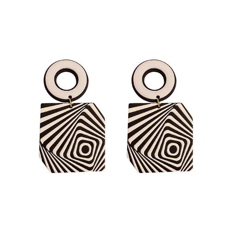 Black and White Acrylic Earrings for Women - EveryWares