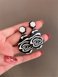 Black and White Acrylic Earrings for Women - EveryWares