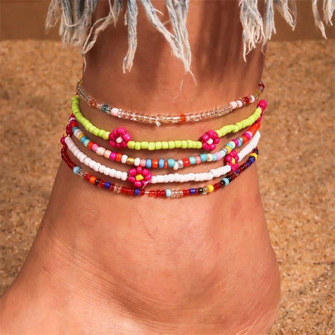 Bohemian Handmade Colorful Beads Anklets - EveryWares