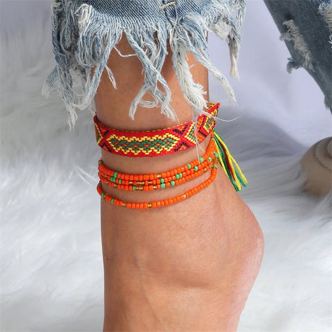 Bohemian Handmade Colorful Beads Anklets - EveryWares