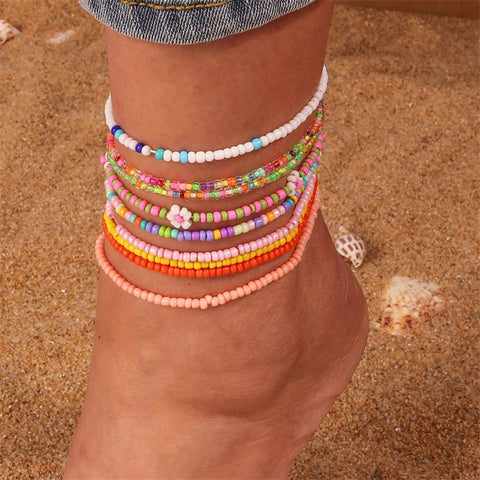 Bohemian Handmade Colorful Beads Anklets - EveryWares