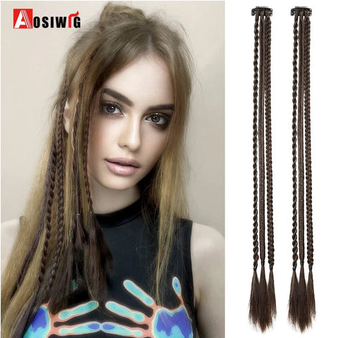 Braid Clip in Hair Extensions Braids Long Synthetic Hairpieces - EveryWares