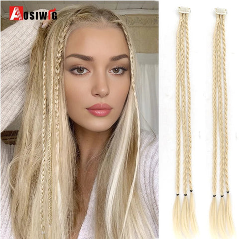 Braid Clip in Hair Extensions Braids Long Synthetic Hairpieces - EveryWares