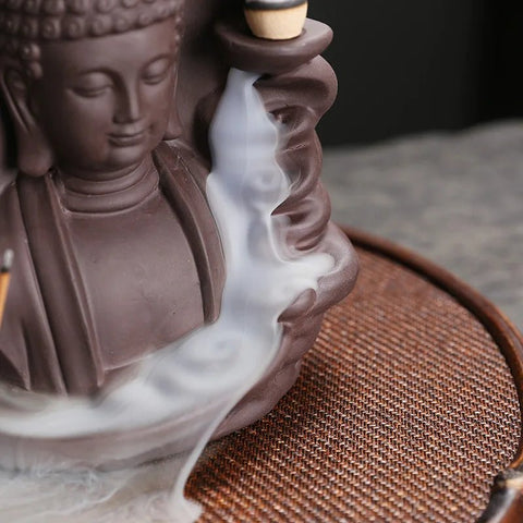 Buddha Purple Clay Backflow Incense Stick Holder - EveryWares