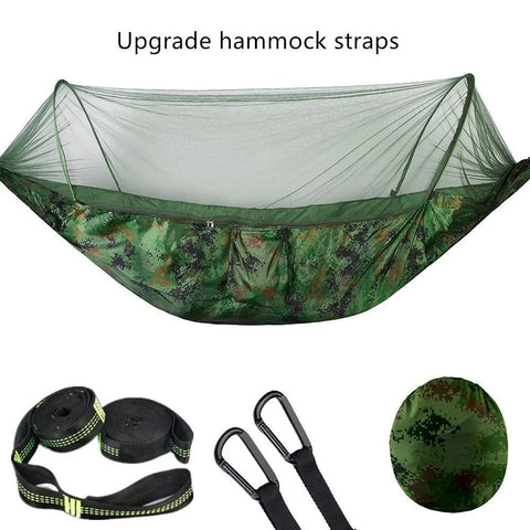 Camping Hammock with Mosquito Net Portable Outdoor Hammocks Swing Sleeping - EveryWares