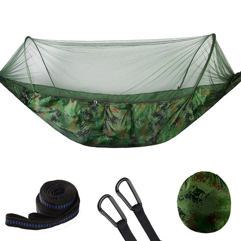 Camping Hammock with Mosquito Net Portable Outdoor Hammocks Swing Sleeping - EveryWares