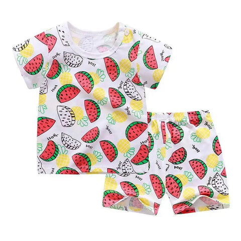 Cartoon T Shirt + Shorts Set Clothes Kids Pajamas Clothing - EveryWares