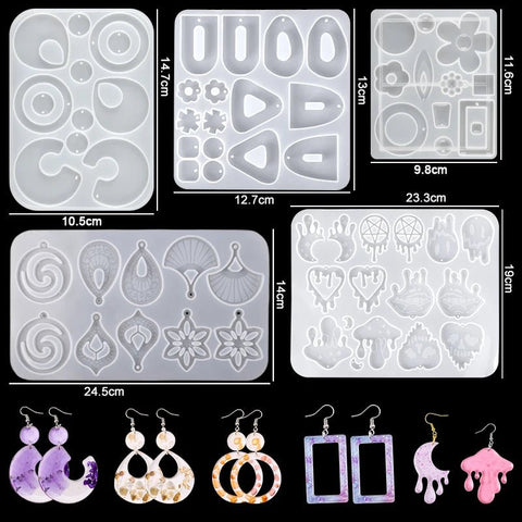 Casting Molds Set Silicone UV Casting Tools Kits Resin Casting Molds For Jewelry Making DIY - EveryWares