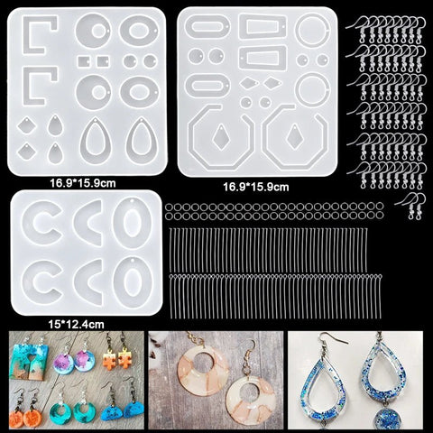 Casting Molds Set Silicone UV Casting Tools Kits Resin Casting Molds For Jewelry Making DIY - EveryWares