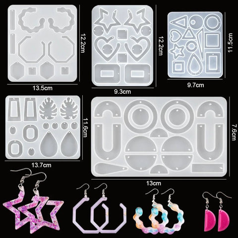 Casting Molds Set Silicone UV Casting Tools Kits Resin Casting Molds For Jewelry Making DIY - EveryWares