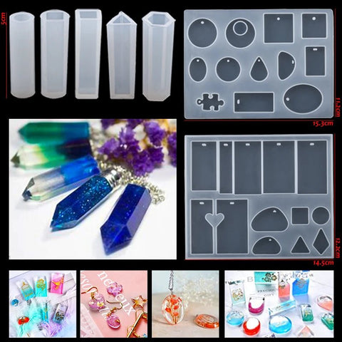 Casting Molds Set Silicone UV Casting Tools Kits Resin Casting Molds For Jewelry Making DIY - EveryWares