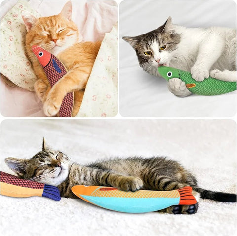 Cat Toy 3D Simulation Fish Pillow Interactive Sounding Cat Bite Plush Toys - EveryWares