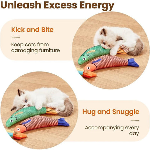 Cat Toy 3D Simulation Fish Pillow Interactive Sounding Cat Bite Plush Toys - EveryWares