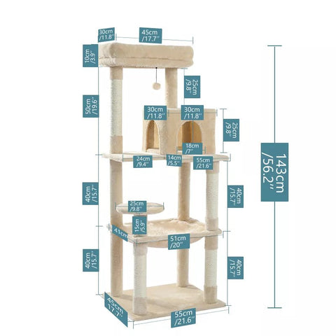 Cat Tree with Large, Cozy Scratching Posts - EveryWares