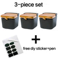 Ceramic Spice Storage Box with Wooden Lid and Bamboo Tray - EveryWares