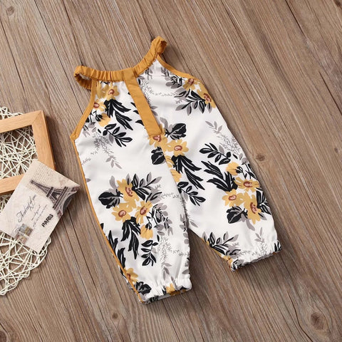 Children's Floral Long - Leg Sleeveless Jumpsuit - EveryWares